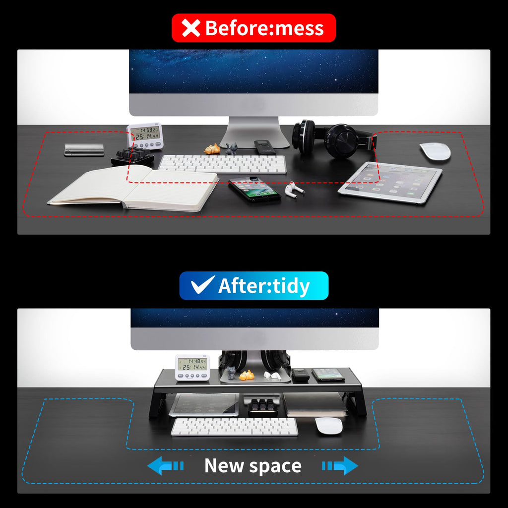 metal monitor stand with USB